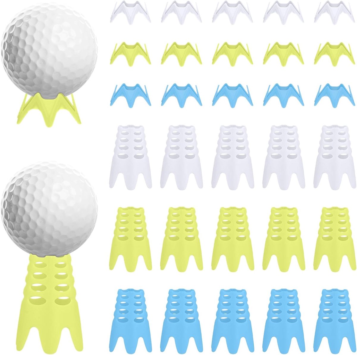 SnelShoppen - 30 Stuks Plastic Golf Tees - 15 Lange en 15 Korte Golf Simulator Tees voor Binnen en Buiten - Ideaal voor Golf Liefhebbers en Beginners