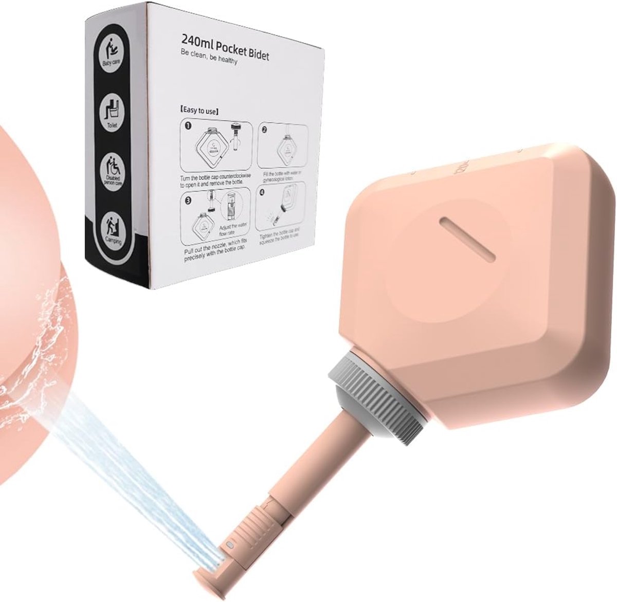 SnelShoppen - Draagbare Bidet voor Toilet of Reizen, 2 Handheld Bidets voor Postpartum Perineumzorg, Aambeienbehandeling, Baby, Ouderen, Spuiters, Bio