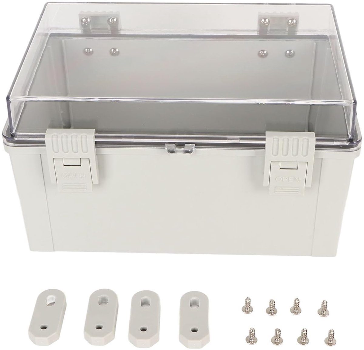 SnelShoppen - Waterproof Elektrische Aansluitbox 300x200x170mm IP66 ABS Plastic Buiten Junction Box met Bevestigingsbeugels en Schroeven