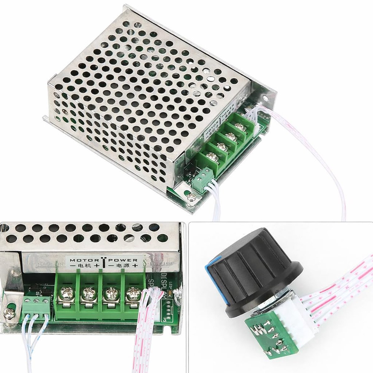 SnelShoppen - Snelheidsregelaar met Motorregelaar en Achteruitrijschakelaar, 80A Relais, Elegante Behuizing voor DC Geborstelde Motoren tot 500W, 12V