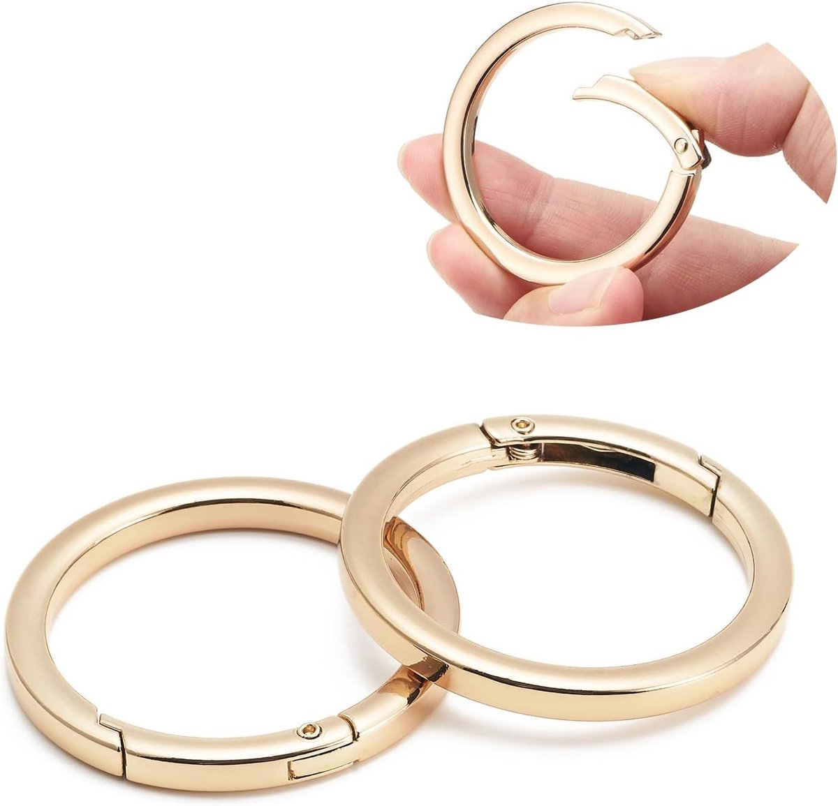 4-delige Trigger Spring O-Ring Metalen Carabiner Clip Snap voor Handtassen, Tassen en Portemonnees, Goud, 38mm, Duurzaam en Multifunctioneel
