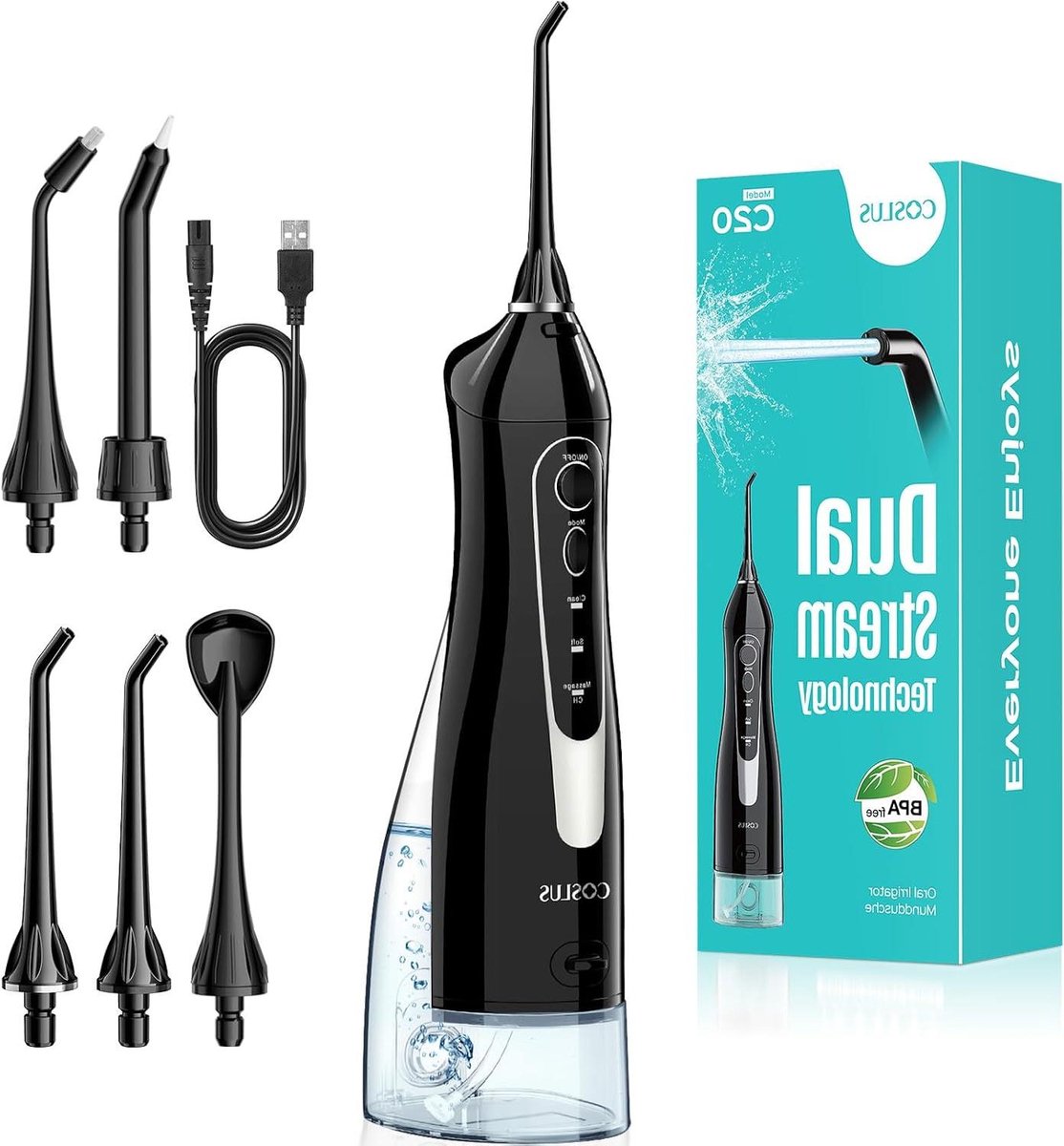 Draadloze Monddouche - Water Flosser - Orale Hygiëne - 30 Dagen Batterijduur - 300ml Reservoir - Zwart