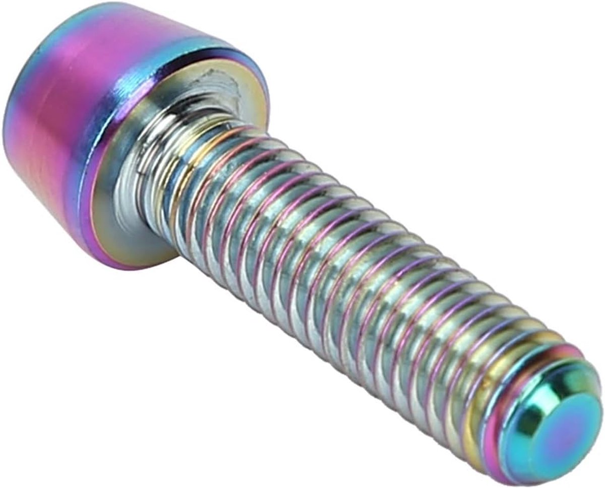 SnelShoppen - 4 Stuks M5 x 18mm Fietsschroeven, Hoogwaardige Metalen Rotor Schroeven van Titanium Legering, Roestvrij, Lichtgewicht, Perfect voor Fiet