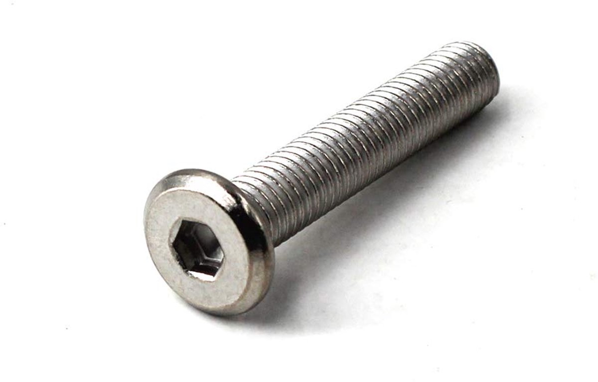 SnelShoppen - M8x35 Platte Zeskant Moer Bevestigingsbout 304 RVS Meubelverbinder (Verpakking van 20)