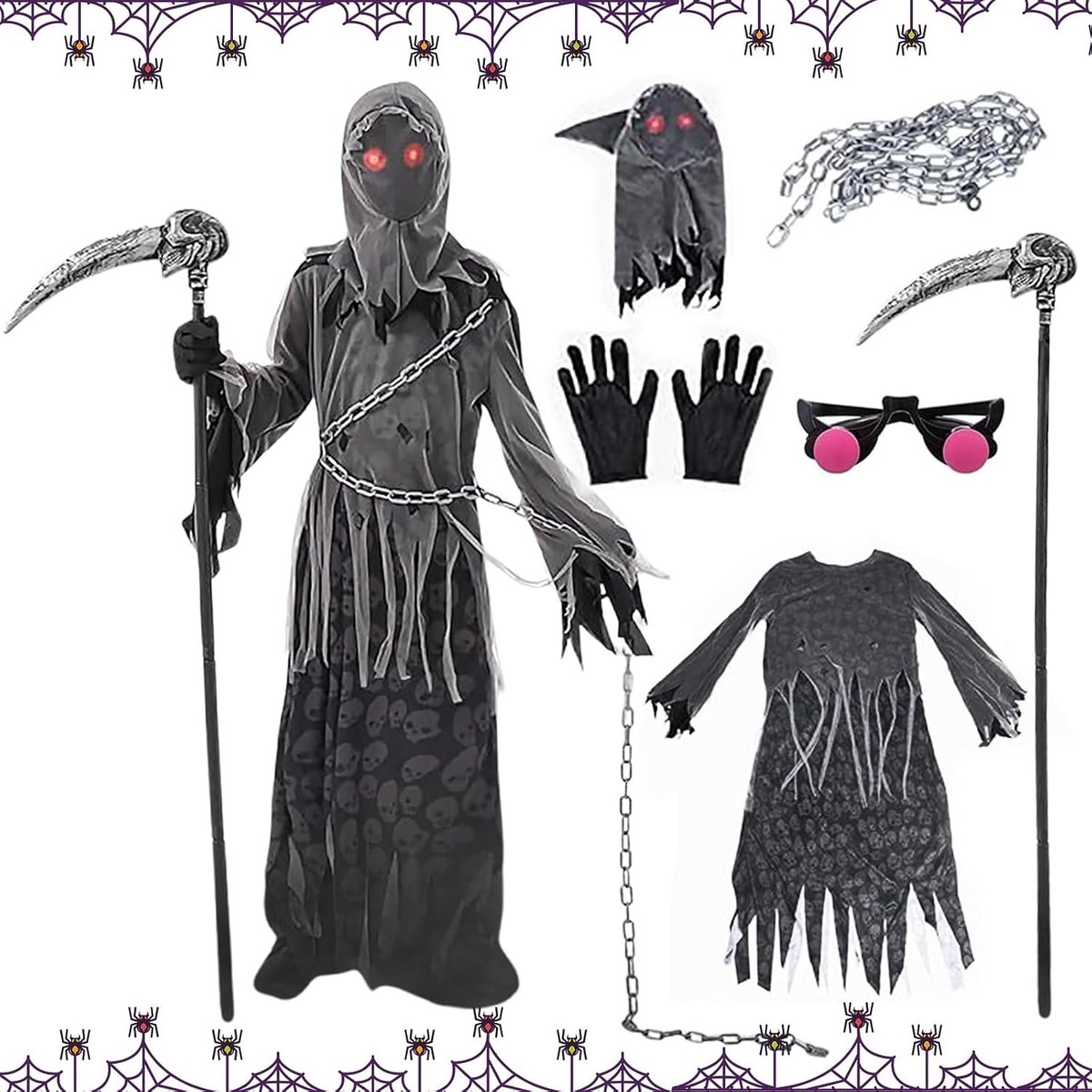 Halloween Tovenaarscape voor Kinderen met Hoed, Pompoentas en Toverstok - Perfect voor Cosplay en Feestjes