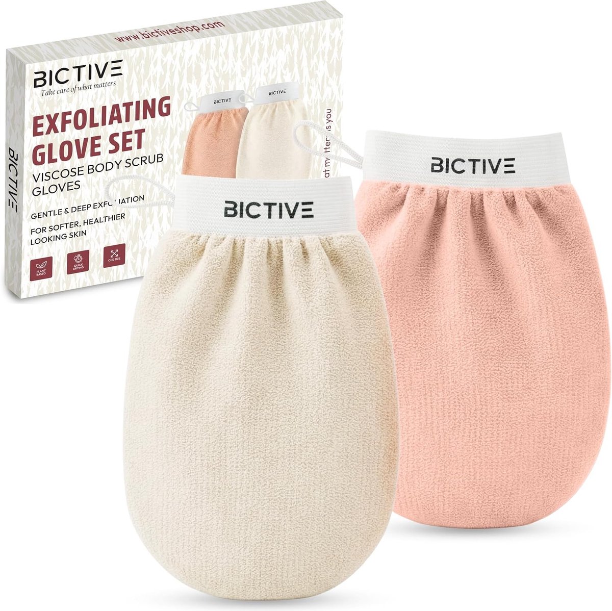Set Lichaamspeeling-Handschoenen - Viscose - Voor Volledige Lichaamsverzorging