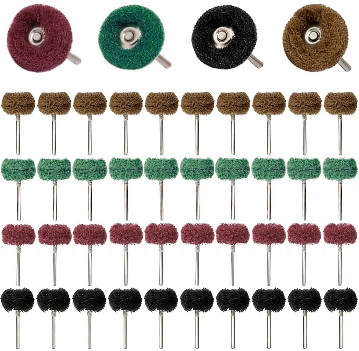SnelShoppen - Polijstschijven Set 40 Stuks 25 mm 80/150/240/400 Voor Draadloze Schroefmachine, Polijstaccessoires Voor Metaal, Hout, Glas, Schuren, Po