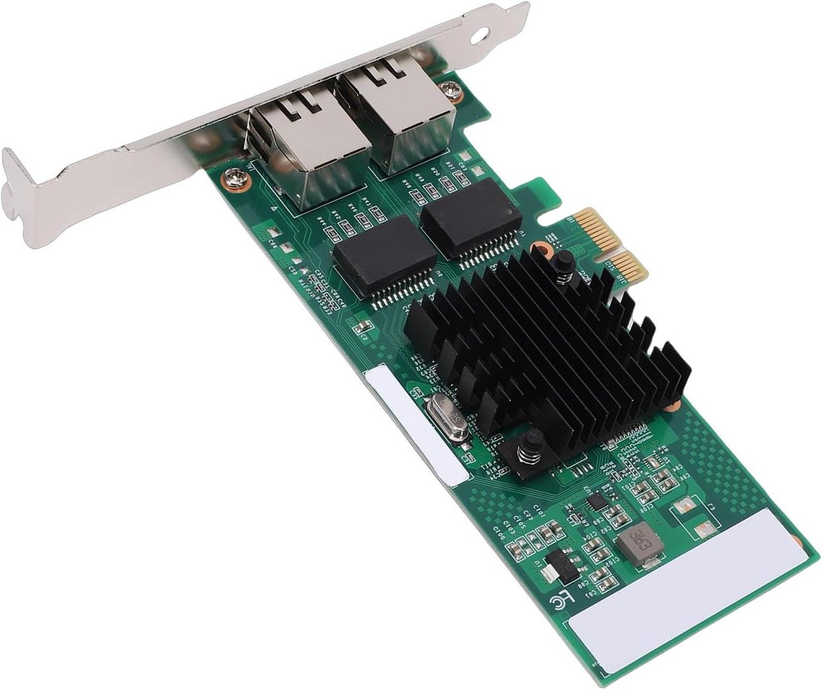 Gigabit Netwerkkaart - PCIe Netwerkadapter - Snelle Internetverbinding - Dubbele RJ45 Poorten - 1000 Mbps - Groen