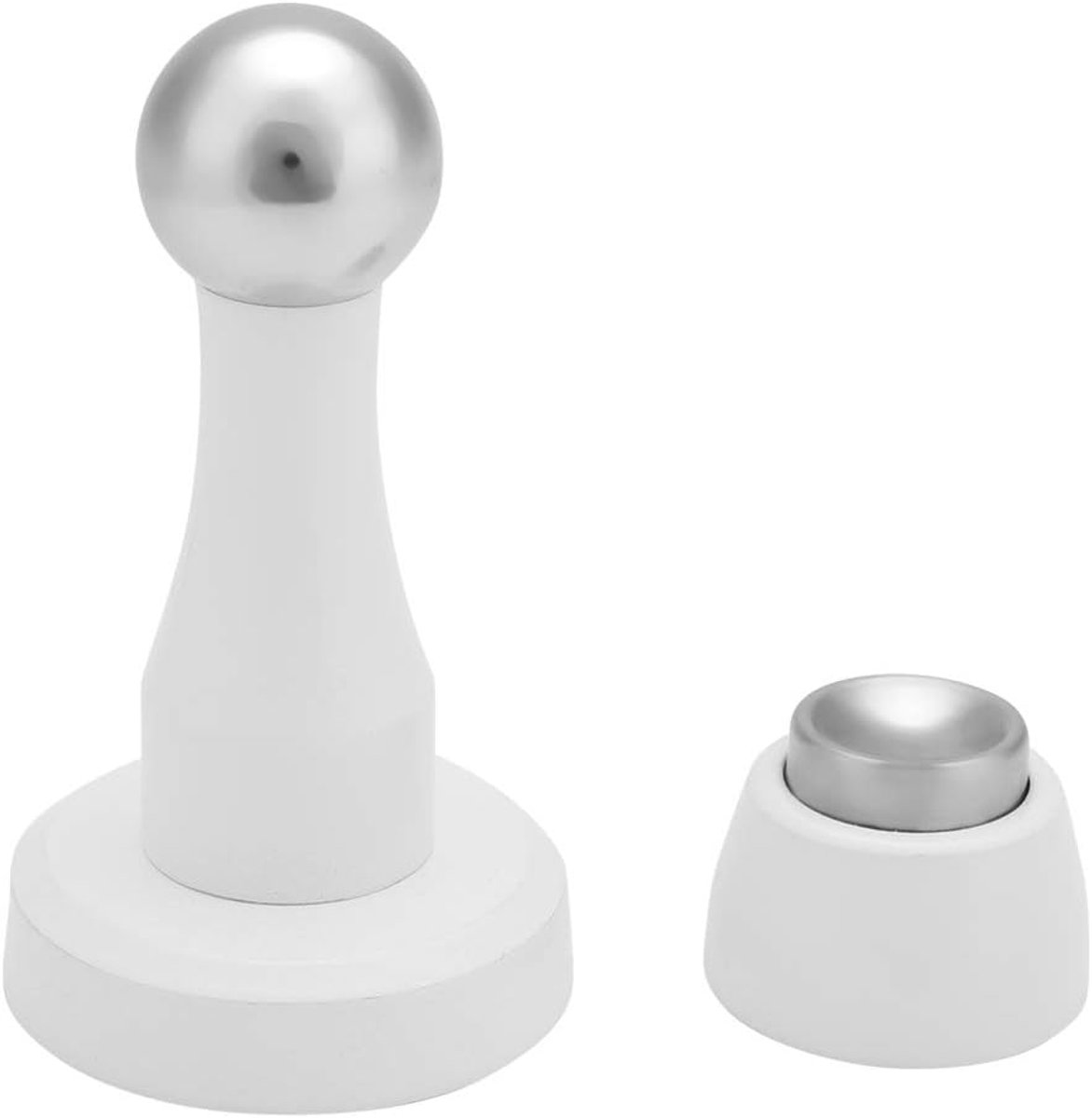 SnelShoppen - Magnetische Deurstopper, Wandmontage, RVS, Wit, Sterke Magnetische Kracht, Duurzaam, Schokbestendig, Makkelijk te Installeren Deurhouder