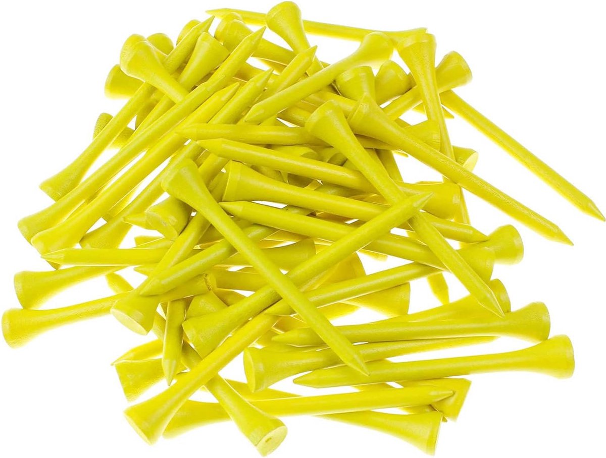 SnelShoppen - 50 Stuks Golf Tees 3.26 Inch Professionele Golf Tees Hoogte 83mm Geel, Onbreekbaar, Vermindert Zijspin en Wrijving, Ideaal voor Golfdriv