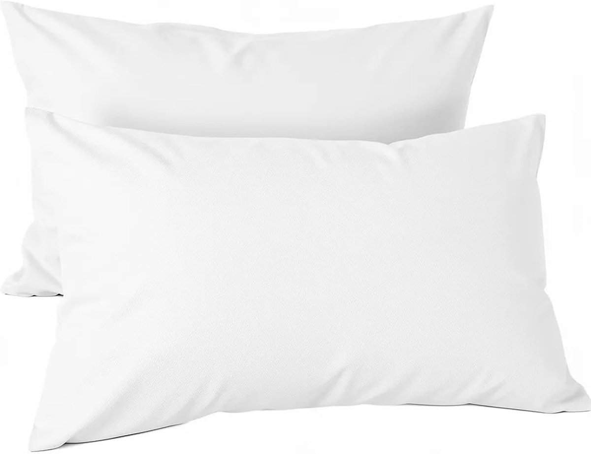 SnelShoppen - 2 x Kussenslopen 45 x 135 cm met Rits, 100% Microvezel, Extra Zacht en Transparant, Wit, Ideaal voor Slaapkamer en Logeerkamer