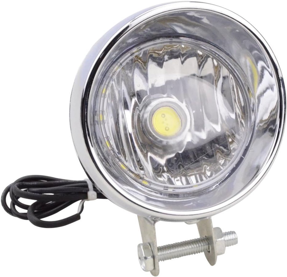 SnelShoppen - Chrome Motorfiets Koplamp met Geïntegreerde Indicator en Achteruitrijlicht Vervanging voor Scooter ATV Cruiser Chopper - 12V 35W
