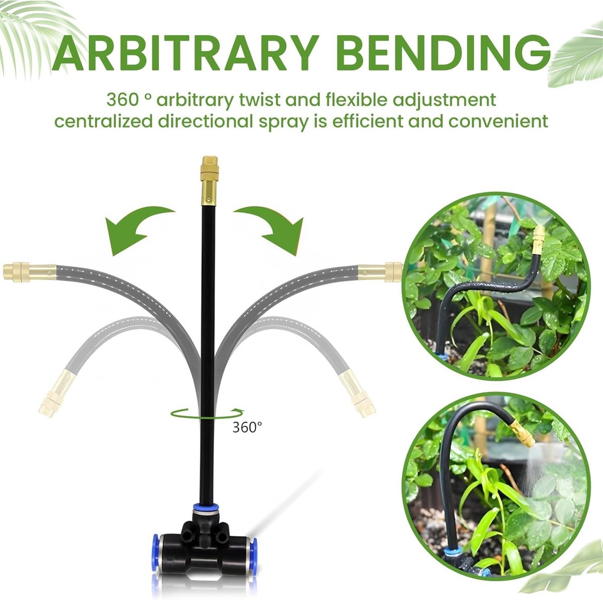 30 Stuks Irrigatie Sprinklersysteem, 20 cm Mistdouches, T-Type Aansluitingen en Waterdicht Plugs voor Tuinirrigatie en Besproeiing