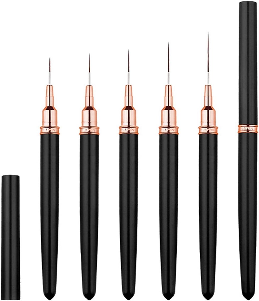 5 Pcs Fine Nail Brush for Nails Professional Acrylic Brush Gel Nail Brush Manicure Nail Art Drawing Pattern for Home - ShopVlot