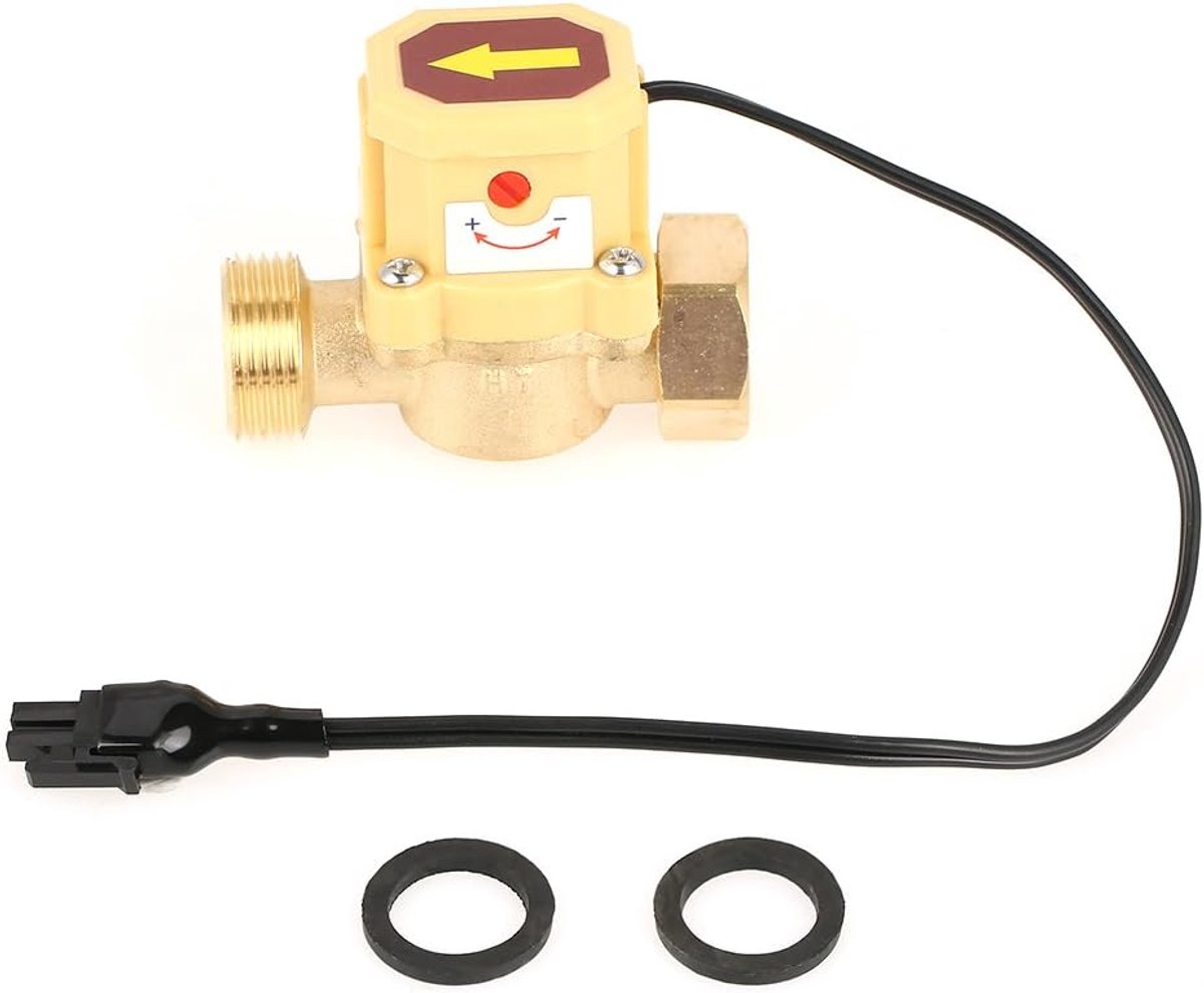 SnelShoppen - Waterdoorstromingsschakelaar 3/4 inch Draad Metalen Pomp Druk 0.6 Mpa Inclusief 2 Wasmachines Voor Verhoogde Waterdruk Herbruikbare Verp