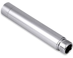SnelShoppen - Douche Verlengbuis RVS 4 Inch - Douche Extender - Verhoogt Douchehoogte - Geschikt voor G1/2 Slangen - Roestvrij Staal - Duurzaam en Ste