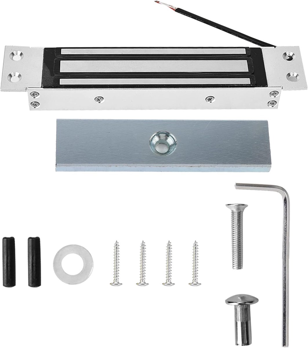 SnelShoppen - Anti Corrosie Waterdichte Elektrische Magnetische Deurslot 180kg Houdkracht voor Toegangscontrole - Zilver voor Houten, Glas en Metalen
