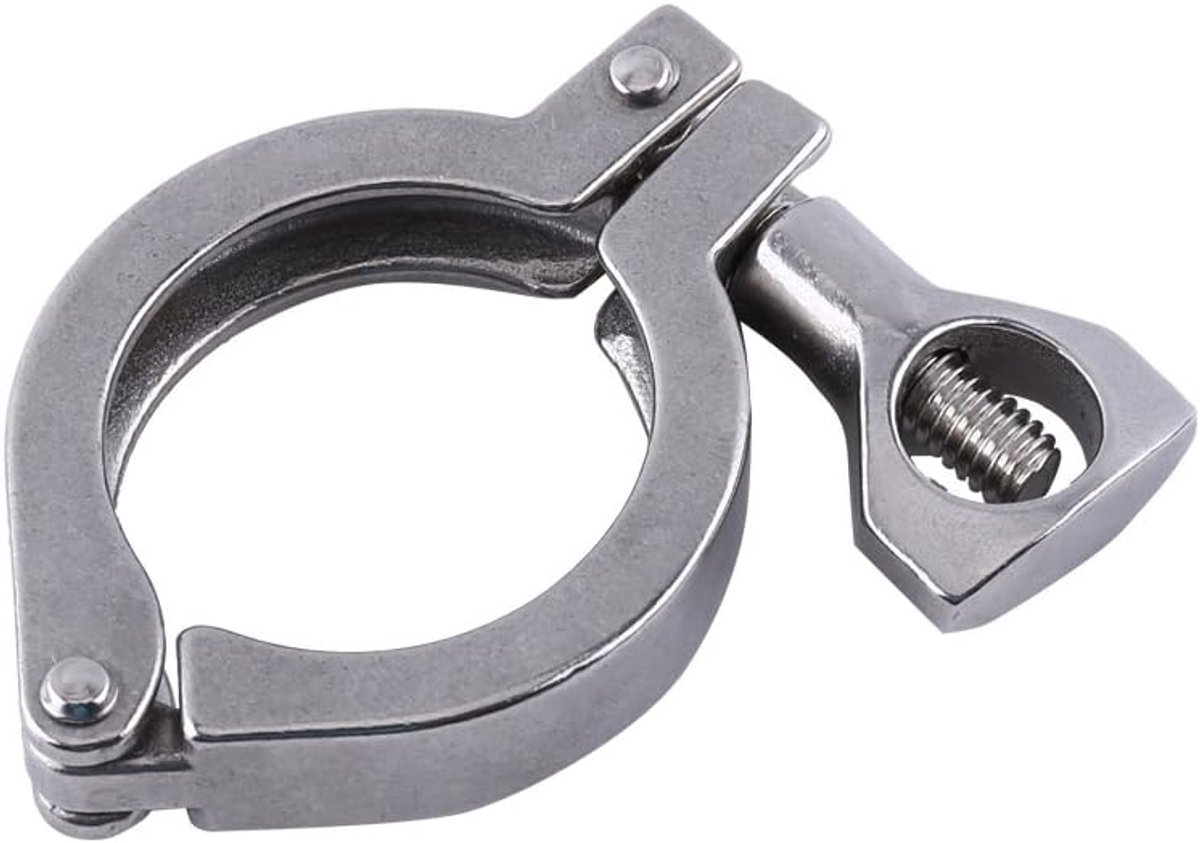 SnelShoppen - Rvs 304 Enkel Pin Zware Tri Clamp met Vleugelmoer voor Metaal Deksel TC 1.5'' (OD1.5'') - Ideaal voor Bier, Dranken, Farmaceutische en C