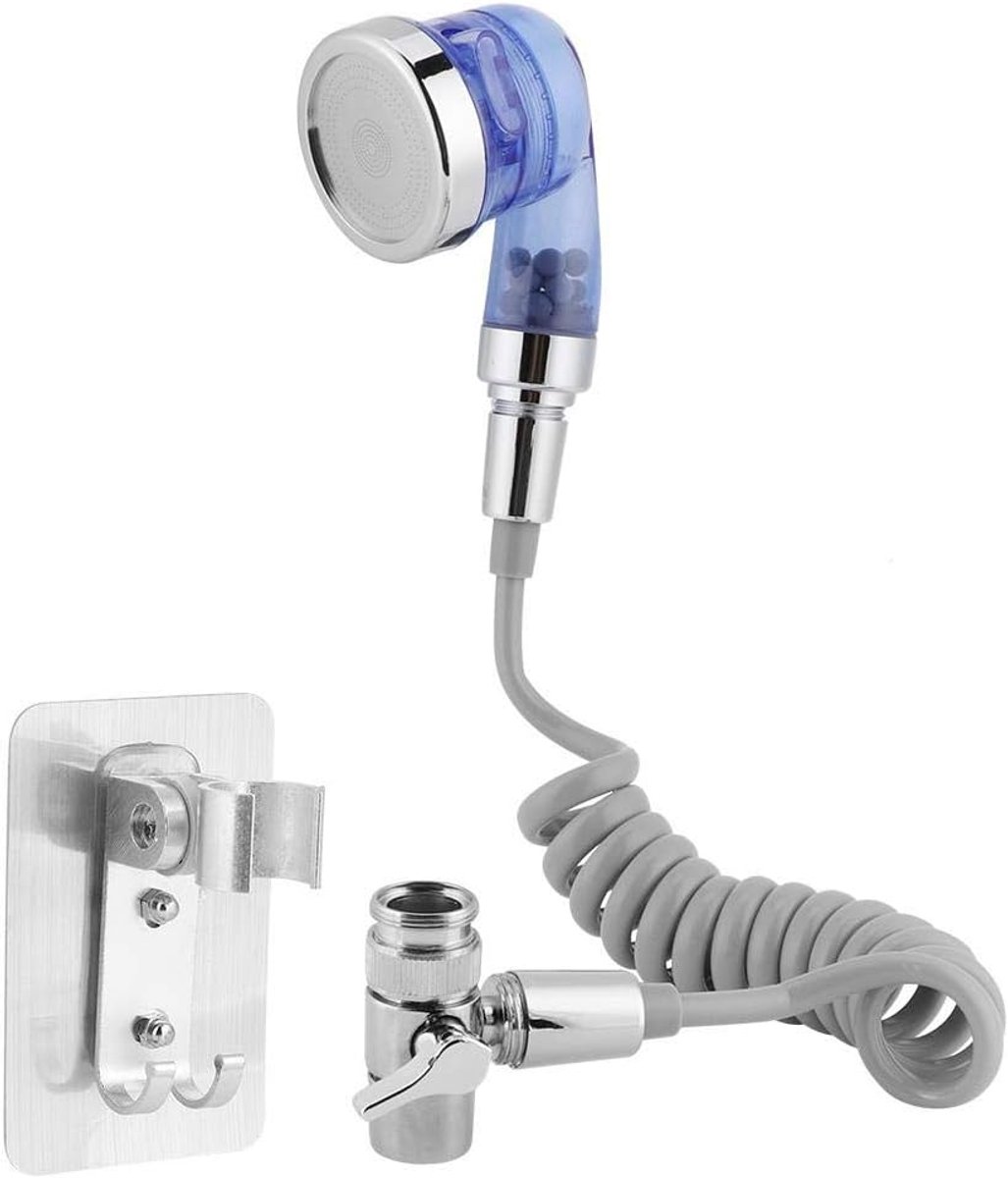 SnelShoppen - Drukverhogende Handdouche voor Douche Sprayer Set - 3 Functies - RVS - Negatieve Ion Technologie - Voor Haarwassen en Douchegemak