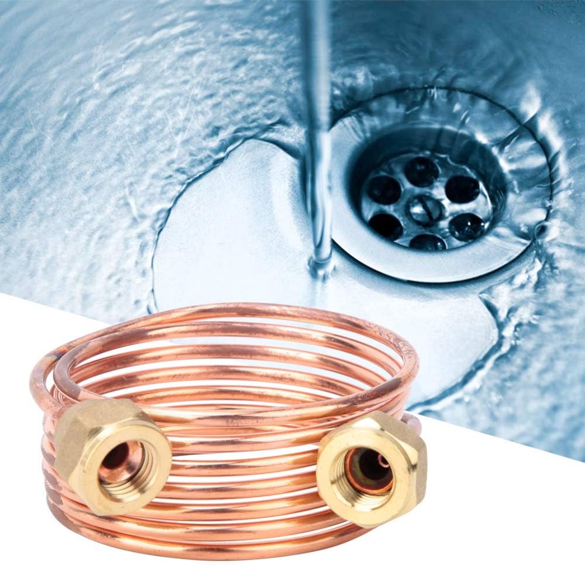 SnelShoppen - Koper Capillair Buis voor Koelkast, 2.8mm, G1/4", 1500mm, Flexibel, Messing Aansluiting, Geschikt voor R22/R410/R32 - Duurzaam en Betrou