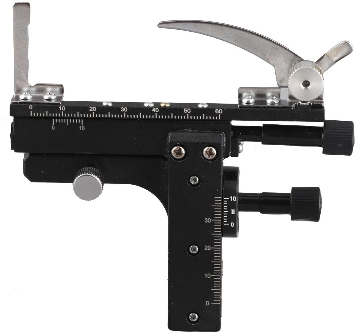 SnelShoppen - Professioneel bevestigbaar mechanisch X-Y beweegbaar tafelweegschaal voor microscoop, 11.5 x 12.5 cm, hoogwaardig kunststof en metaal, i