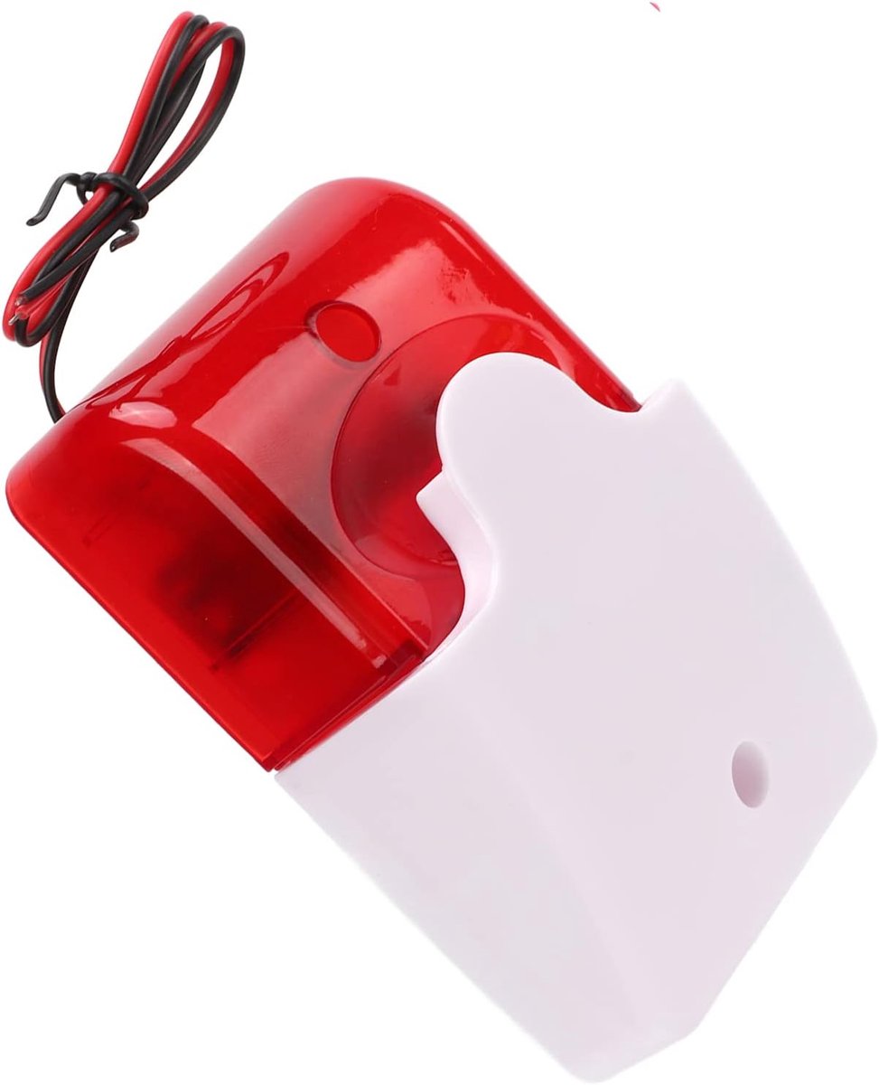 SnelShoppen - Beveiligingswaarschuwingslamp met Geluid, Rood Knipperalarm, Schokbestendig, 110dB Sirene, 150x/min Knipperen, Verstelbaar Volume (24V)