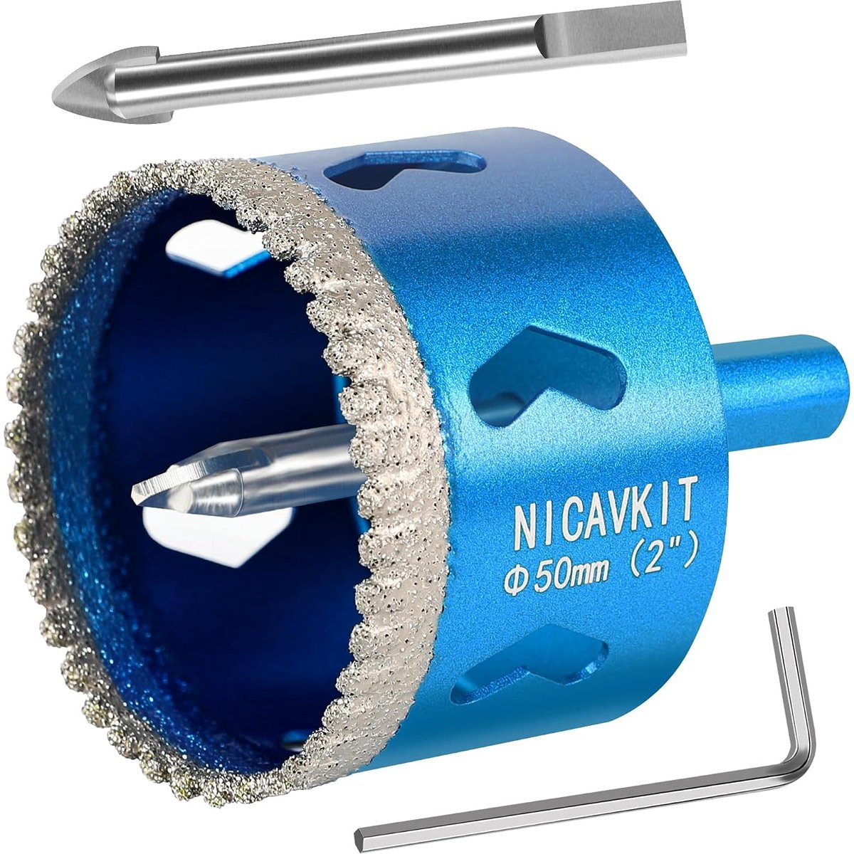 SnelShoppen - Diamond Hole Saw 50 mm met Centering Guide, Professionele Diamant Boor Bit Gezaagd voor Tegels, Porselein, Glas, Marmer en Keramiek