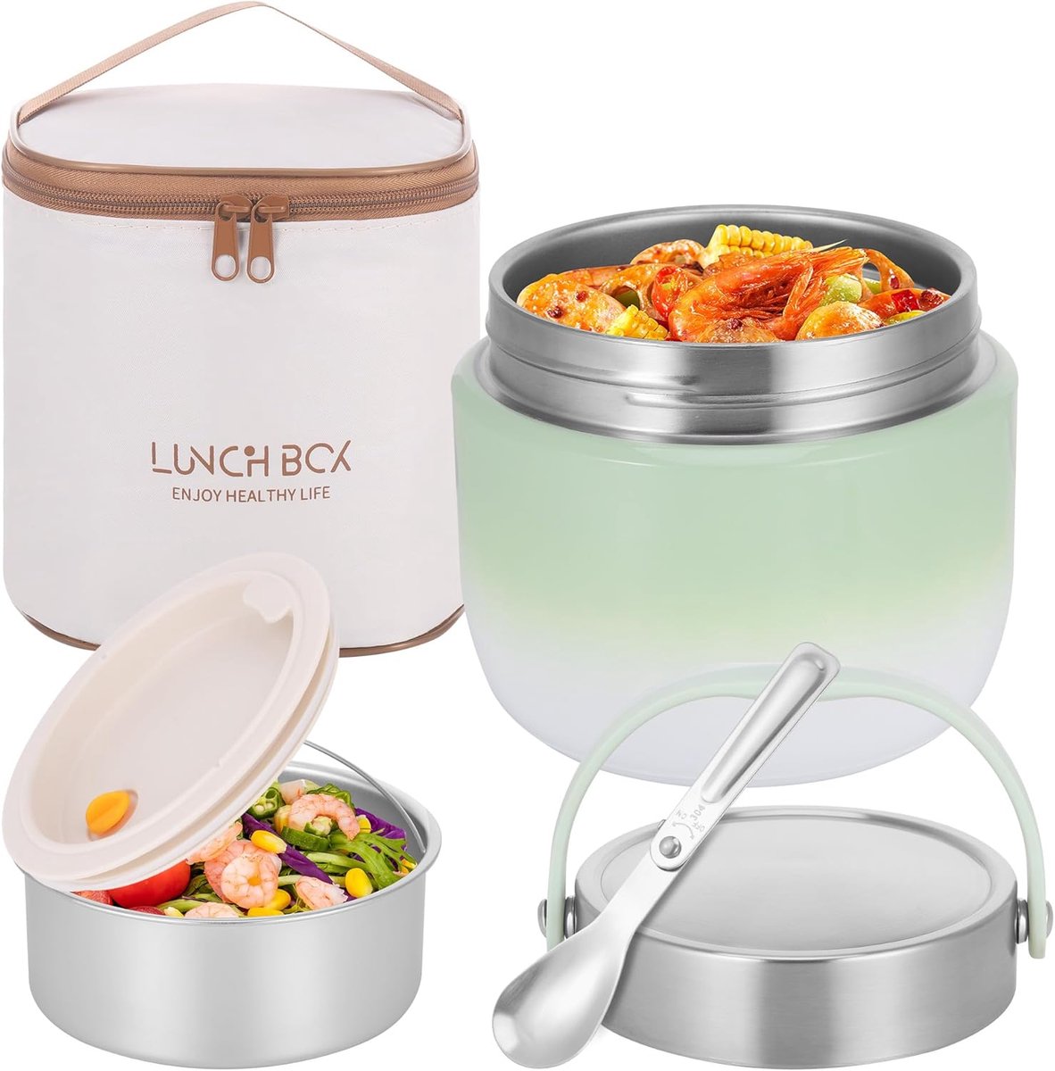 1200ML Hot Container for Food, Large Capacity Insulated Stainless Steel Double Wall Insulated Food Container, Leakage - ShopVlot
