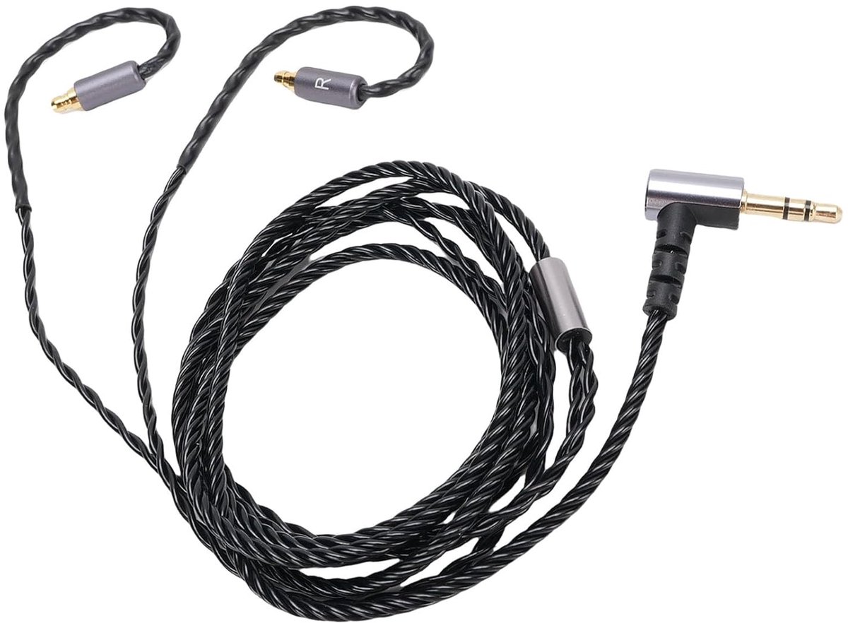 SnelShoppen - 3,5 Mm Plug Kabel voor Vervanging van Hoofdtelefoonsnoer IE100 IE400 IE500, Goud Vergulde Connector, OFC Kern, 4 Streng, Verbeterde Gelu