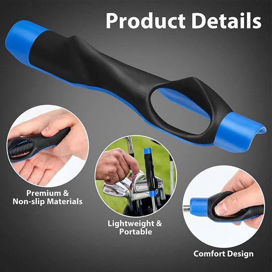 Golf Grip Trainer - Swing Armband Oefen tool - Golf Swing Verbeteren - Juiste Grip Leren - 15.5 cm - Blauw — afbeelding 2