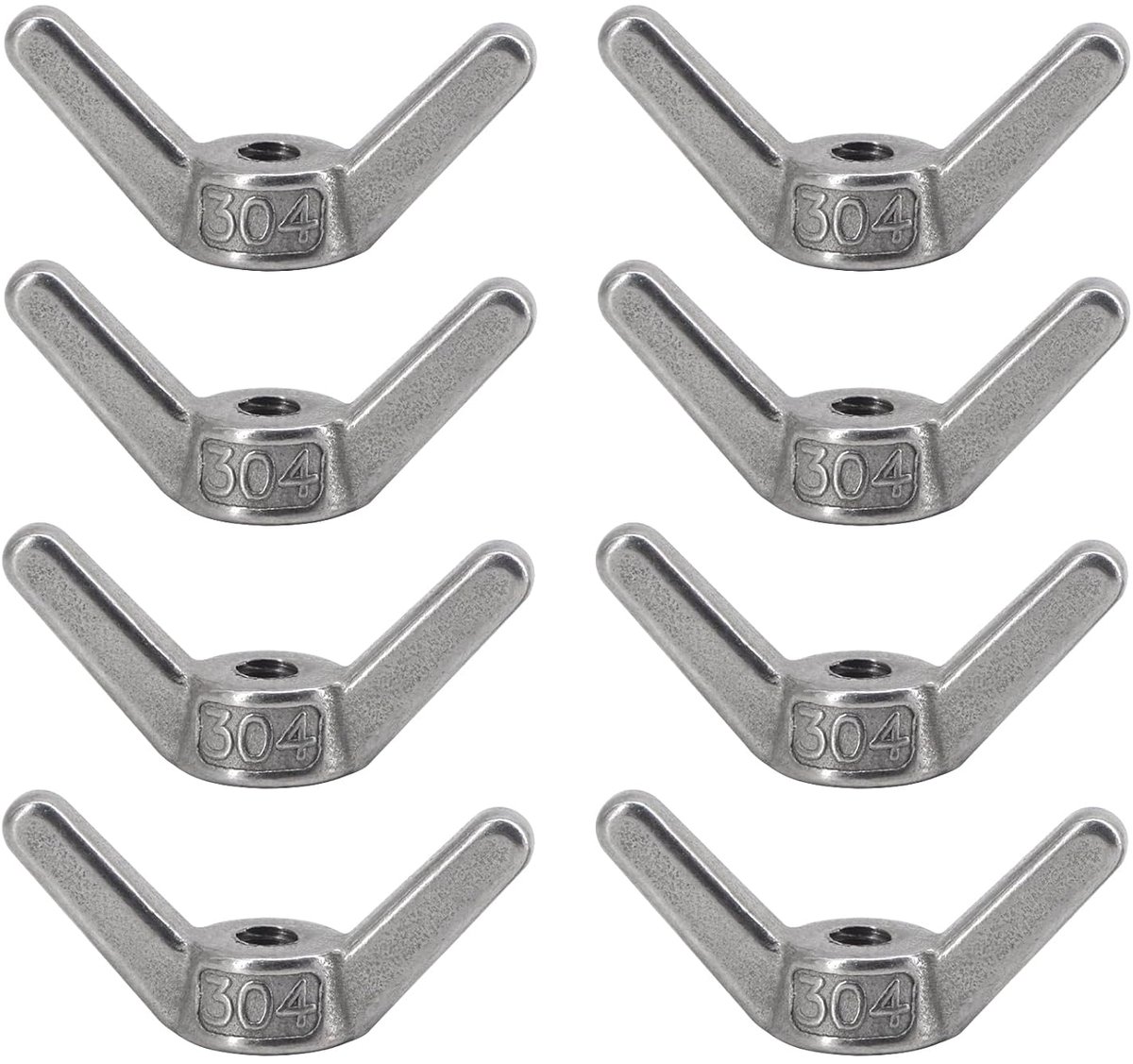 8pcs M8 304 stainless steel wing nuts for clamping ears - ShopVlot