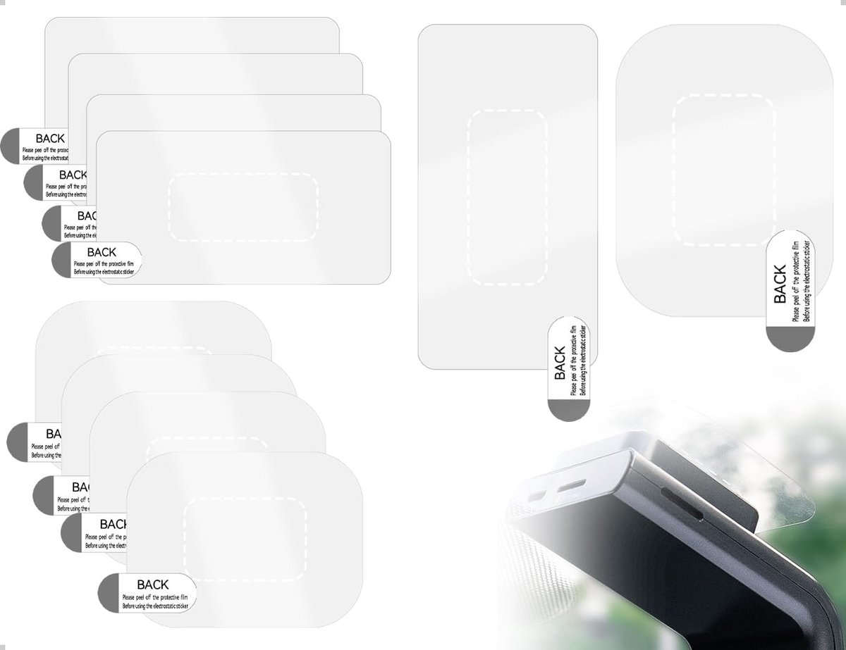SnelShoppen - Pack van 8 Stickers voor Dashcam, Transparante Hechtingspads voor Voorruiten, Antistatische Folies voor Auto's