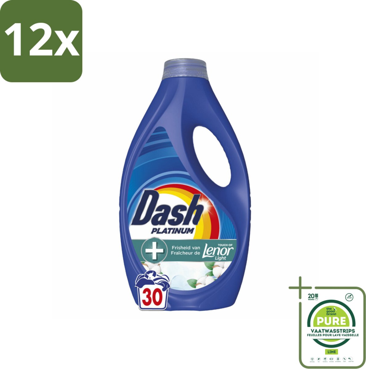 Dash – Wasmiddel – Katoen Fris – 1350 ml - Voordeelverpakking - 12 stuks - Wasmiddel - Vlekverwijdering