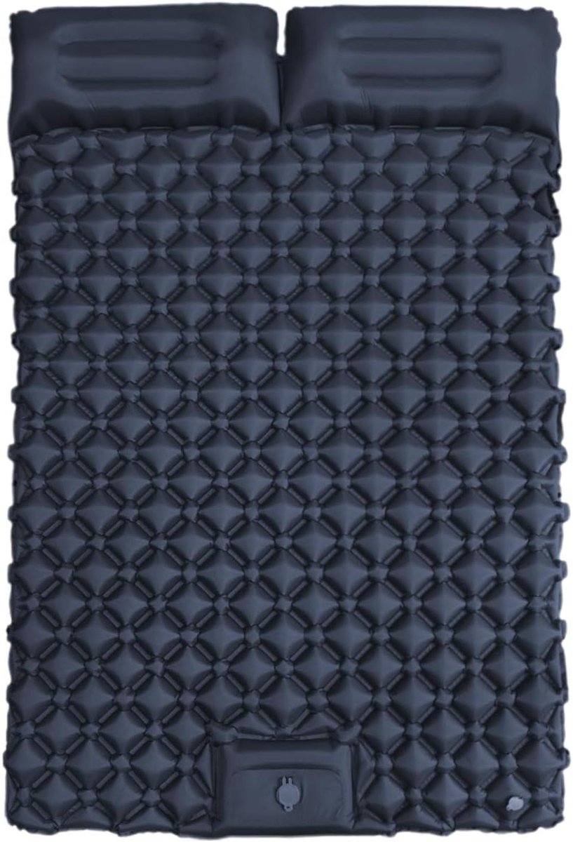 Camping Slaapmat - Dubbele Slaapmat - Outdoor Kamperen - Ingebouwde Voetpomp - 190x120x5 cm - Zwart