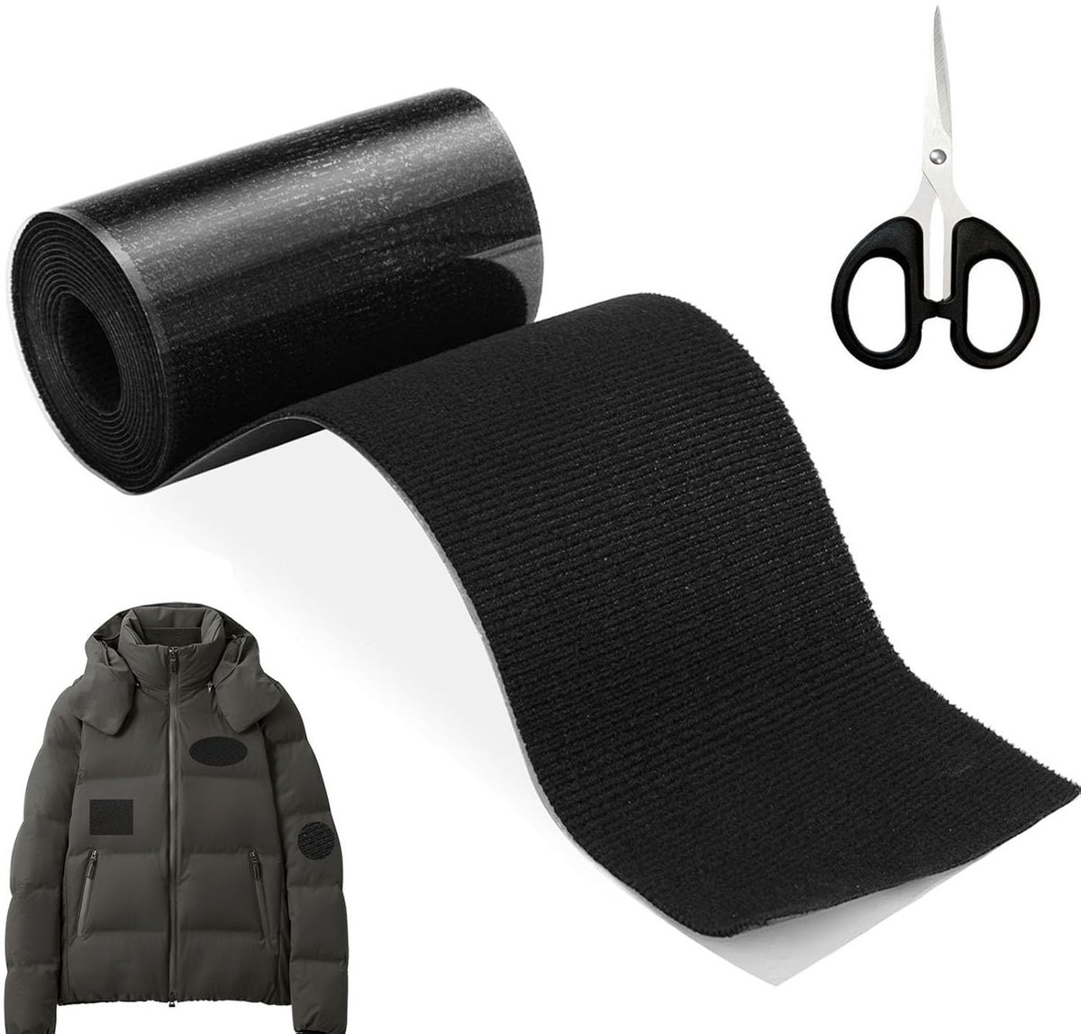 Zelfklevende Textieltape 10 x 200 cm - Waterdichte, Scheurvaste Reparatietape voor Meubels, Autozetels en Tentdoeken, Ideaal voor Stofherstel en Beschadigingen