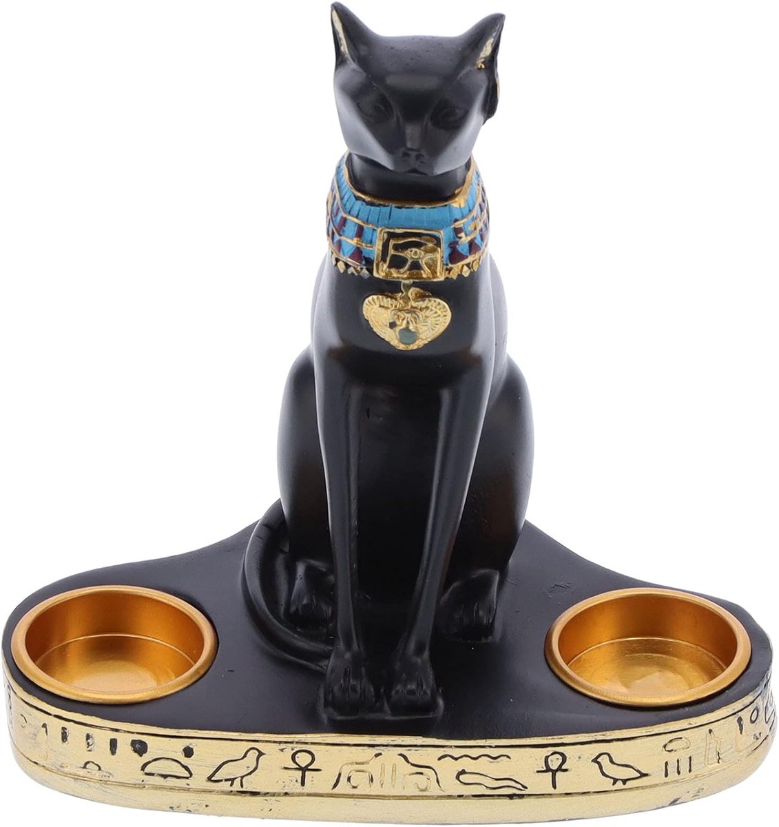 SnelShoppen - 7.9In Egyptische Bastet Kat Godin Standbeeld - Vaas, Kunsthars, Candle Holder, Interieurdecoratie voor Thuis, Kantoor, Bar, Vintage en M