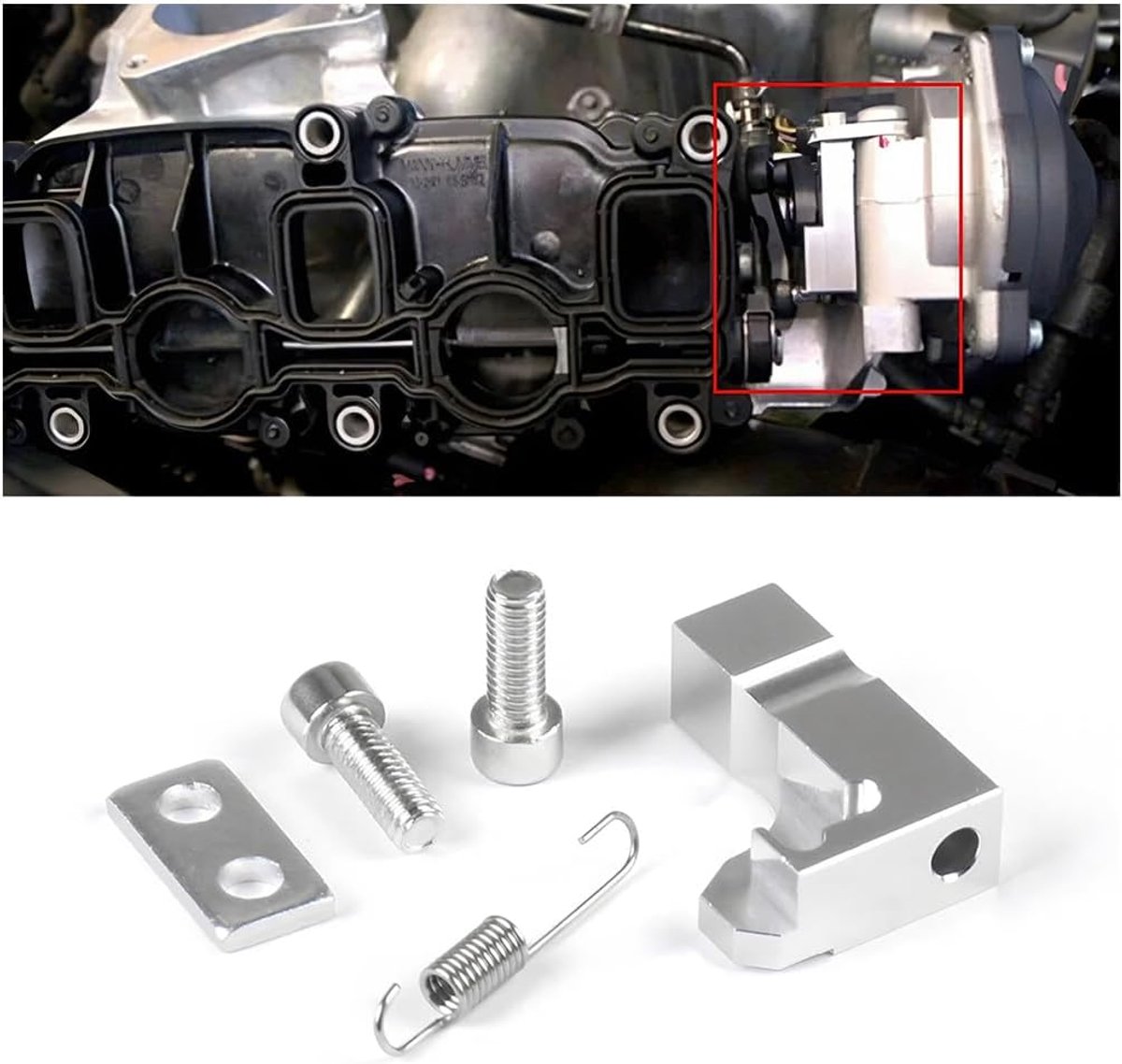 SnelShoppen - Intake Manifold Reparatie Kit Aluminium Legering P2015, Inclusief Beugels, Pakking, Schroeven, Veer, Auto Accessoires voor Duurzaam Gebr