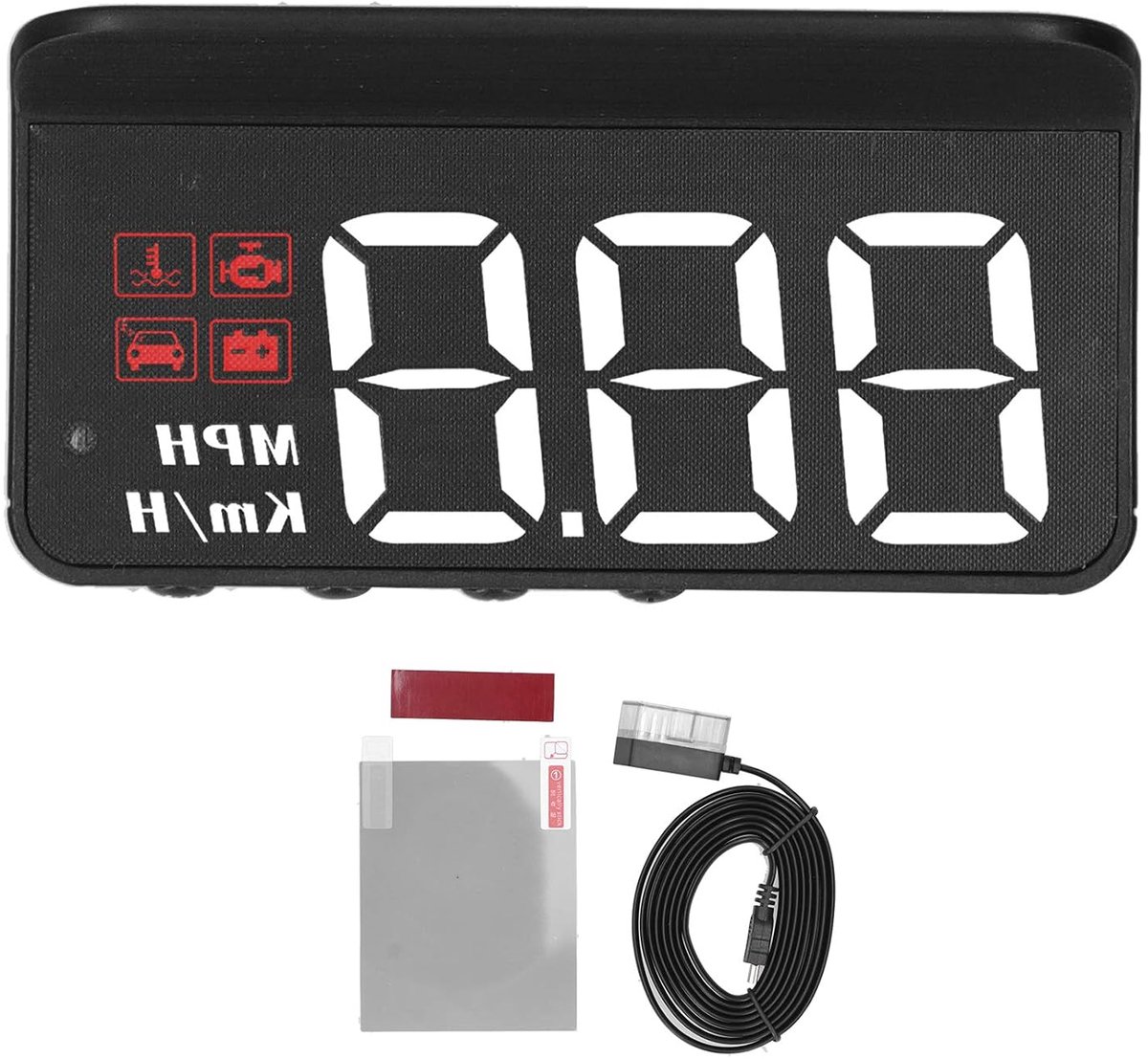 SnelShoppen - Multifunctionele OBD2 HUD Head-Up Display met Alarmherinnering, Helder Achtergrondlicht, Hoogwaardige Beeldkwaliteit, Geschikt voor Auto