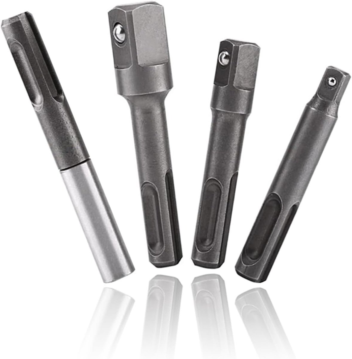 Steeksleutel adapter set 4-delig - 1/4 inch, 3/8 inch, 1/2 inch - roestvrij staal - geschikt voor boormachines - ShopVlot
