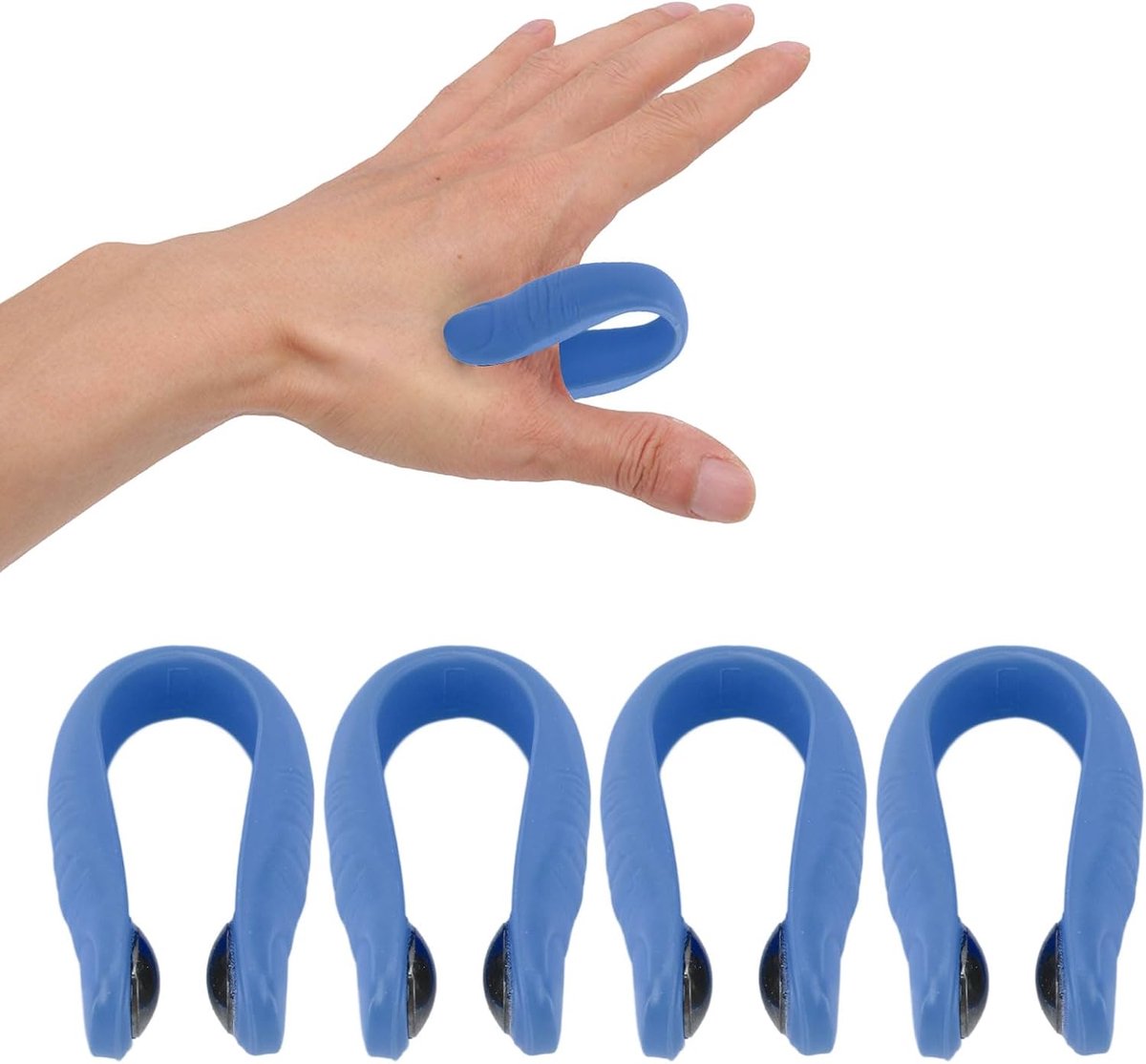 SnelShoppen - Thumb Acupressure Clip met Magneet, Set van 4 voor Migraine- en Stressverlichting, Blauwe Kleur, Draagbaar en Modieus, Perfect voor Welz