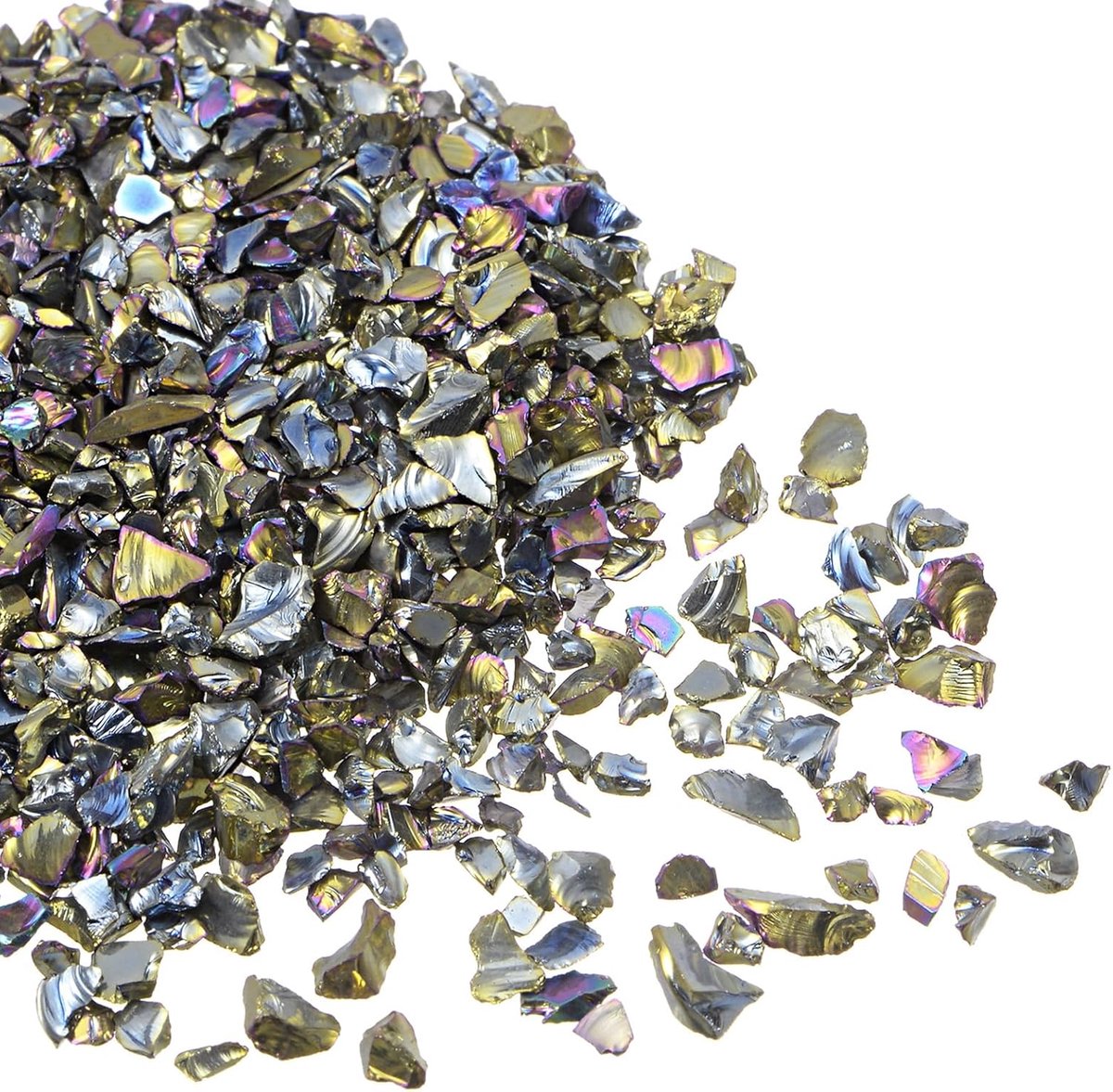 SnelShoppen - Crushed Glass Stukjes 2-4 mm - 20 g Irregulaire Metallic Glazen Decoratie voor DIY, Nail Art en Feestelijke Decoratie in Donker Kleuren