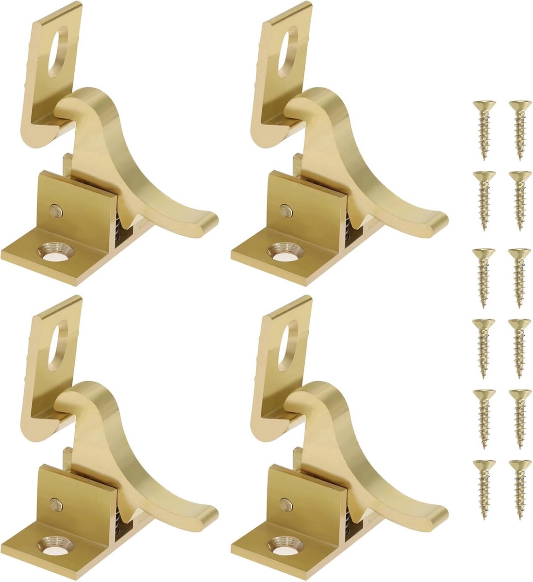 SnelShoppen - 4 Stuks Pure Messing Vogelsloten met Schroeven - Raam Elbow Latch - Kleine Vogel Sloten - Raam Catch Lock Accessoires voor Kasten