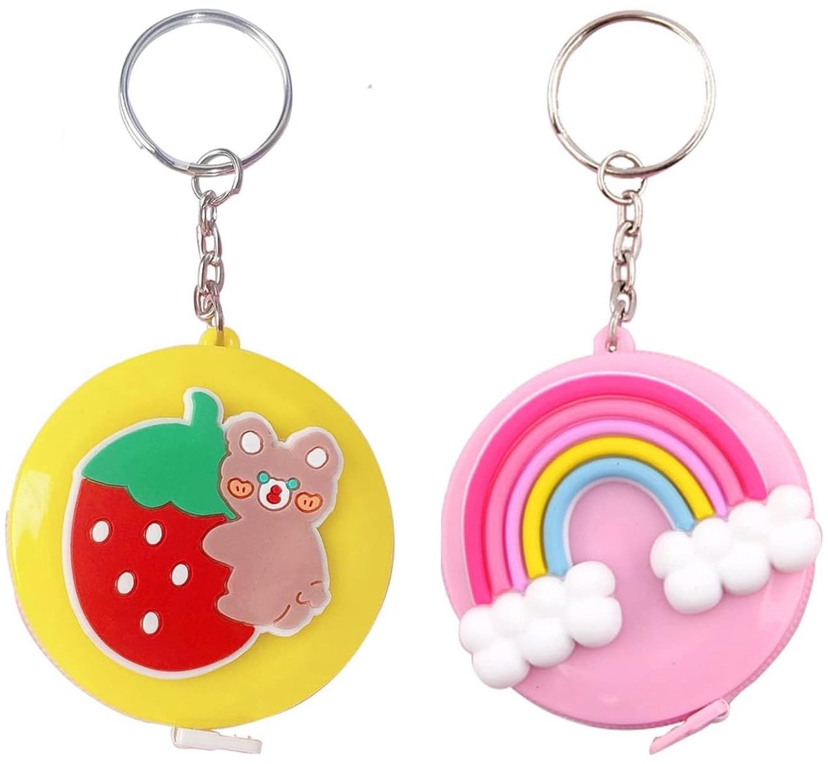 SnelShoppen - Retractable Meterband, Draagbare Cartoon Stijl, Dubbelzijdige Meterband met Sleutelhanger, Stoffen Meetlint voor Naaien, Kinderen, Tuin