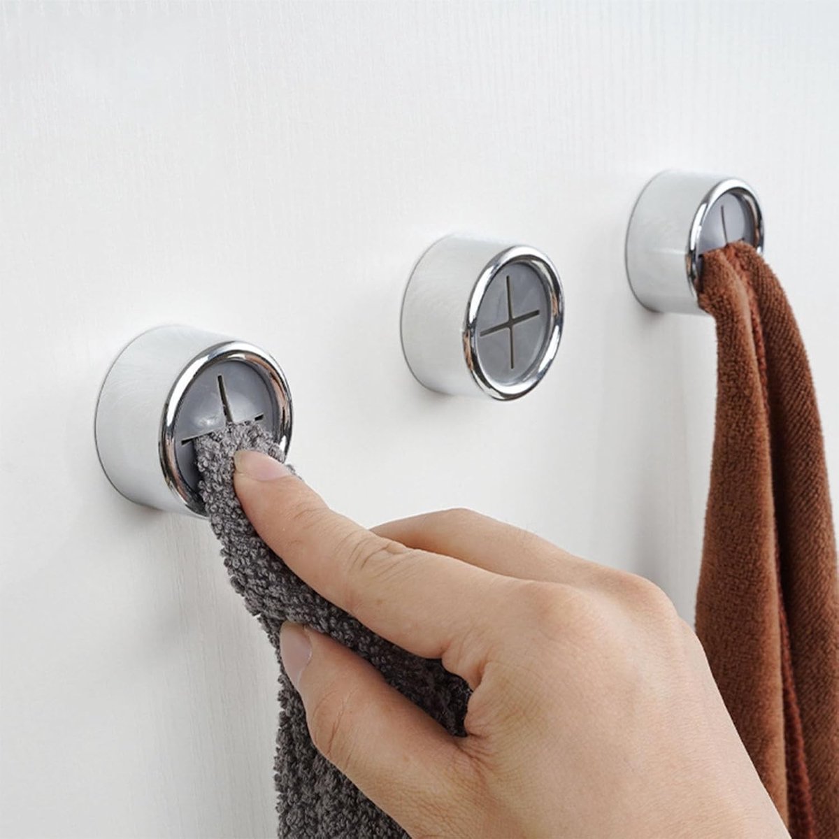 Theedoekhouders - Wit - Set van 3 - ABS en Siliconen - Voor Keuken en Badkamer