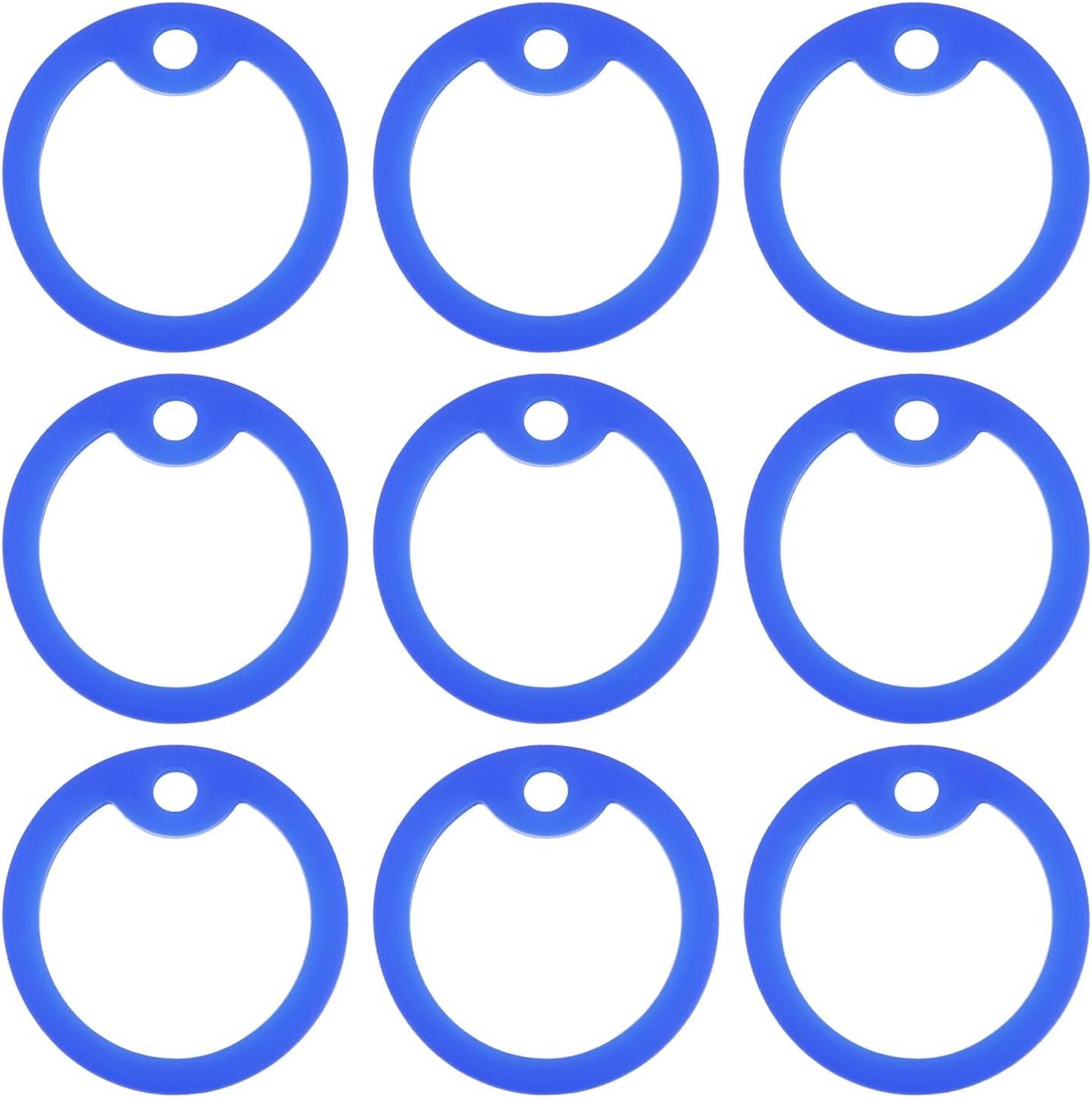 SnelShoppen - 30 Stuks Honden Siliconen Ring Naamlabel Houder Beschermhoes Rond ID Tag Bescherming Hondentuig Siliconen Cover Huisdier Accessoires Bla