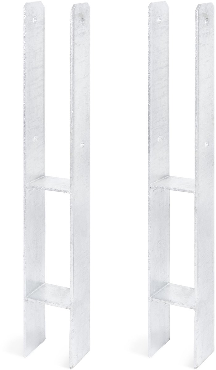 Alberts 213145 H-paalhouder | thermisch verzinkt | vrije breedte 71 - 161 mm | totale hoogte 600 - 800 mm | materiaaldikte 4 - 8 mm | vrije breedte 71 mm | totale hoogte 600 mm | materiaaldikte 5 mm | set van 2