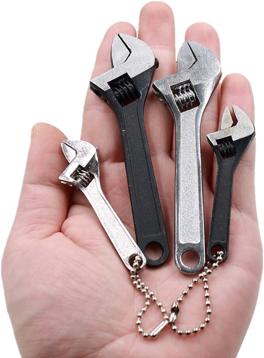 SnelShoppen - Mini Verstelbare Zwart Sleutel 68 mm, Kleine Spanner voor Onderhoud en Reparatie, Lichtgewicht 45 Staal, Ideaal voor Thuis, Tuin en Klus