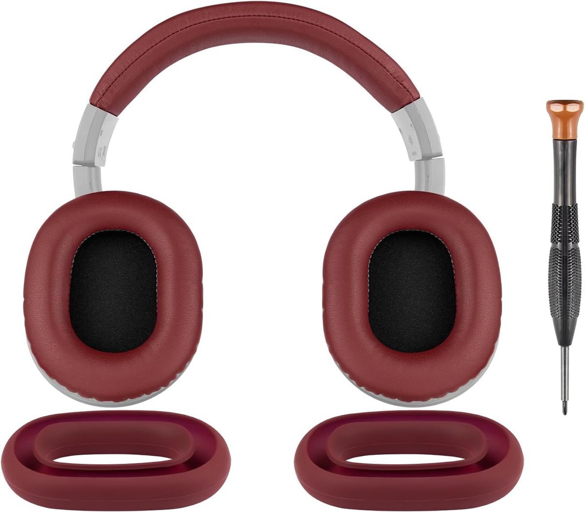SnelShoppen - Vervangingsset voor Hoofdtelefoon - SOULWIT Oorkussens + Hoofdbandcover + Siliconen Oorkussenbeschermers voor Audio Technica ATH M40, M4