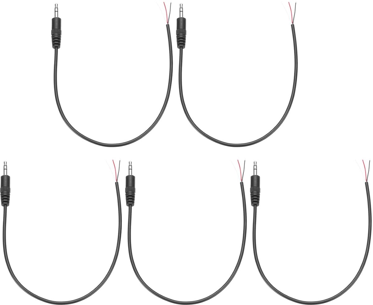SnelShoppen - 5x 3.5mm jack plug op blote draad vervangingskabel TRS 3-polig stereo 1/8 inch audio kabelplug voor oordopjes hoofdtelefoon kabel repara