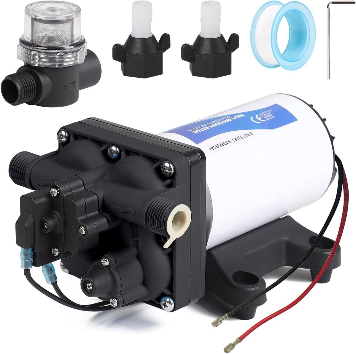 Waterpomp - Diaphragm Pomp - Watersysteem - Intelligent Druk Systeem - 17 L/Min - Zwart